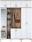 Esiku kapp Kalune Design EA128 - 2795, valge v., 180 cm x 37.5 cm x 240 cm