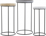 Kohvilaudade komplekt Beliani Texon, kuldne v./must v./hall v., 26 - 36 cm, 3 tk