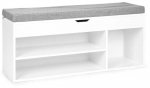Pink jalatsiriiuliga, valge v./hall v., 104 cm x 30.5 cm x 49 cm