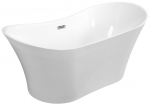 Vann, teisaldatav Besco Amber, 170 cm x 80 cm x 72 cm, ovaalne, valge/kroom