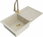 K&ouml;&ouml;givalamu koos kraaniga Mexen Leo, graniit, 90 cm x 50 cm x 19 cm, kuldne/pruunikas