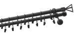 Kardinapuu komplekt Olimp Verdi, 200 cm, &Oslash; 19 mm, must v.