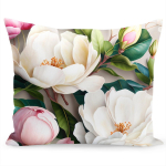 Dekoratiivpadjap&uuml;&uuml;r Mariall Magnolia, valge/beež/roheline, 50 cm x 60 cm