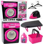 Laste majapidamisseade, pesumasin Lean Toys Mini Series My Little Home, must v./roosa v.