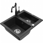 K&ouml;&ouml;givalamu koos kraaniga Mexen Carlos, graniit, 58.2 cm x 47.5 cm x 17.7 cm, metallic black/silver+black