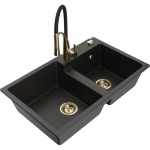 K&ouml;&ouml;givalamu Mexen Tomas, graniit, 80 cm x 50 cm x 19 cm, kuldne v./must v.