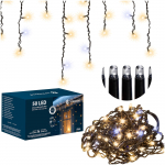 LED valguskardin Springos CL1239, 2.5 m, soe valge / k&uuml;lm valge v., 50 LED