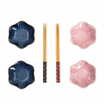Sushi serveerimiskomplekt Homla 769917, sinine v./roosa v., kivimass/bambus