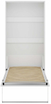 Voodi &uuml;hekohaline ADRK Vivario, 90 x 200 cm, valge v., ilma madratsita, p&otilde;hjalippidega
