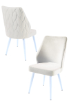 Toolide komplekt Kalune Design Pufi 107BCK1239, matt, valge v./kreemjasvalge, 43 cm x 48 cm x 90 cm, 2 tk