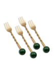 Dessertkahvel Hermia CKB0276, roostevaba teras, kuldne v./roheline v., 4 tk