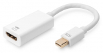 Adapter Digitus Mini DisplayPort - HDMI AK-340416-002-W Mini DisplayPort male, HDMI female, 0.2 m, valge v.