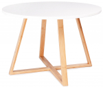 Kohvilaud ModernHome Scandinavian, valge v./puidu v., 60 cm x 60 cm x 40 cm