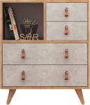 Kummut Kalune Design Witlof 811MDD3406, tamm v./valge v., 88.6 cm x 70 cm x 40 cm