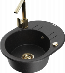 K&ouml;&ouml;givalamu Mexen Kevin, graniit, 58.6 cm x 45.8 cm x 18 cm, kuldne/must