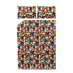 Voodipesukomplekt Okko Stellar, punane/hall, 160 x 200 cm