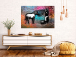 Reproduktsioon Artgeist Washing Zebra - Colourful Brick N8695PWD, 60 cm x 40 cm