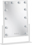 Kosmeetiline peegel Flamnate, valgustusega, teisaldatav, 30 cm x 47.5 cm, valge