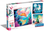 Pusle 3in1 Clementoni Super Color Fantastic Creatures 25319, 21 cm x 20.5 cm, 144 tk, mitmev&auml;rviline