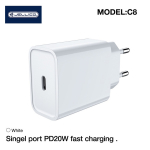 Reisilaadija Jellico C8, USB Type C, valge v., 20 W
