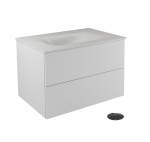 Vannitoakapp valamuga Besco Akya Classic, l&auml;bipaistev v./valge v./must v., 52.5 cm x 76 cm x 50.7 cm