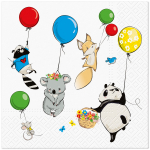 Pabersalvr&auml;tikud PAW Balloons, 33 cm x 33 cm, mitmev&auml;rviline, 20 tk