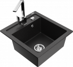 K&ouml;&ouml;givalamu koos kraaniga Mexen Vito, vaik/graniit, 49 cm x 52 cm x 21 cm, must