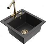 K&ouml;&ouml;givalamu koos kraaniga Mexen Vito, vaik/graniit, 49 cm x 52 cm x 21 cm, graniit