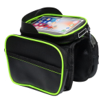 Jalgratta raami kott, pol&uuml;ester, must/roheline