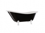 Vann, teisaldatav Besco Otylia B&W, 160 cm x 77 cm x 69.5 cm, ovaalne, valge/must