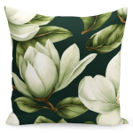 Dekoratiivpadjap&uuml;&uuml;r Mariall Magnolia, must/kreemjasvalge/roheline, 40 cm x 40 cm