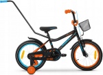 Lisaratastega laste jalgratas, laste Tabou Rocket CS Alu, must v./oranž v., 14"