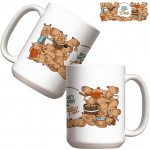 Tass Molom Dont Worry Be Capy, pruun/valge, 0.44 l
