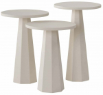 Kohvilaudade komplekt Kalune Design Lilyum, valge v., 35 cm x 35 cm x 47 - 57 cm, 3 tk