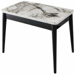 S&ouml;&ouml;gilaud pikendatav Kalune Design Dolunay 1281, valge v./marmor v., 60 - 100 cm x 120 cm x 75 cm