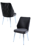 Toolide komplekt Kalune Design Pufi 107BCK1224, matt, antratsiit v./kroomi v., 43 cm x 48 cm x 90 cm, 2 tk