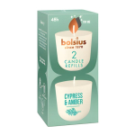 K&uuml;&uuml;nal, l&otilde;hna Bolsius Clean Light Refill Cypress & Amber, 24 h, 2 tk, valge v.