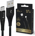 Juhe Extralink Smart Life CABESL01, USB Type C/USB Type A, 200 cm, must v., 15 W