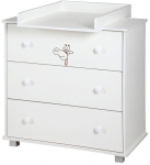 Arendusplaadiga kummut Klups Safari Giraffe, 85 cm x 48 cm, valge v.