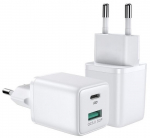 Telefoni laadija Joyroom L-QP303, USB/USB-C, valge, 30 W