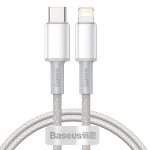 Juhe Baseus, Apple Lightning/USB-C, 100 cm, valge v., 20 W
