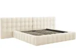 Voodi kahekohaline Micadoni Home Mamaia Velvet Double Headboard, 200 x 200 cm, hele pruun v., ilma madratsita, p&otilde;hjalippidega