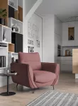 Tugitool Silva Velvetmat 24, roosa v., 95 cm x 93 cm x 82 cm
