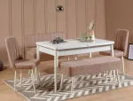 S&ouml;&ouml;gitoa komplekt Kalune Design Vina 0900 - 4, valge v./pruun v.