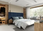 Dekoratiivsed tekstiilist seinapaneelid Quadratta, 90 cm x 240 cm, 3.5 cm, s&uuml;gavsinine v., 12 tk