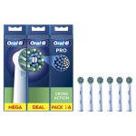 Elektrilise hambaharja otsik Oral-B EB50-6 Cross Action Pro, valge v., 6 tk