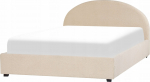 Voodi kahekohaline Beliani Vaucluse Boucle, 180 x 200 cm, beež v., ilma madratsita, p&otilde;hjalippidega