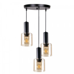 Valgusti lagi Candellux Lighting Isar, E27, 3 x 40 W, l&auml;bipaistev v./merevaigu-kollane v.
