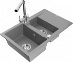 K&ouml;&ouml;givalamu koos kraaniga Mexen Gaspar, graniit, 73 cm x 47 cm x 17.7 cm, hall/kroom