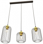 Valgusti rippuv Emibig Vander 1364/3, E27, 3 x 15 W, kuldne v./must v.